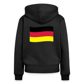 Deutschland Fahne Flagge Deutschlandfahne - Frauen Premium Bio Zip Hoodie - Schwarz - Hinten - Julia (174cm)