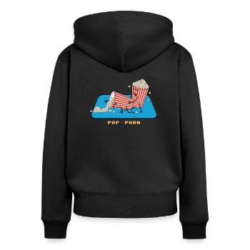 Pop porn - Women's Premium Organic Zip Hoodie - black - Back - Julia (174cm)