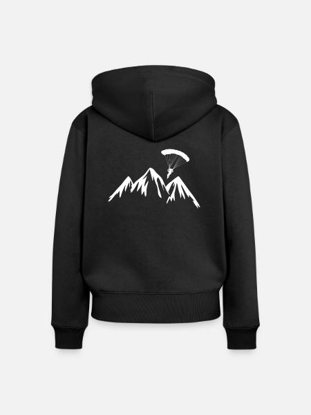 Paragliding Extremsport Paraglider - Frauen Premium Bio Zip Hoodie - Schwarz