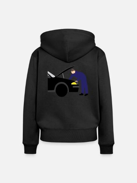 mechanic Automeachinker Werkstatt 3 687 - Frauen Premium Bio Zip Hoodie - Schwarz