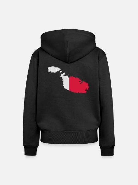 Malta - Frauen Premium Bio Zip Hoodie - Schwarz