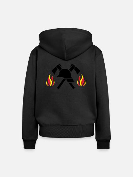firefighter - Frauen Premium Bio Zip Hoodie - Schwarz
