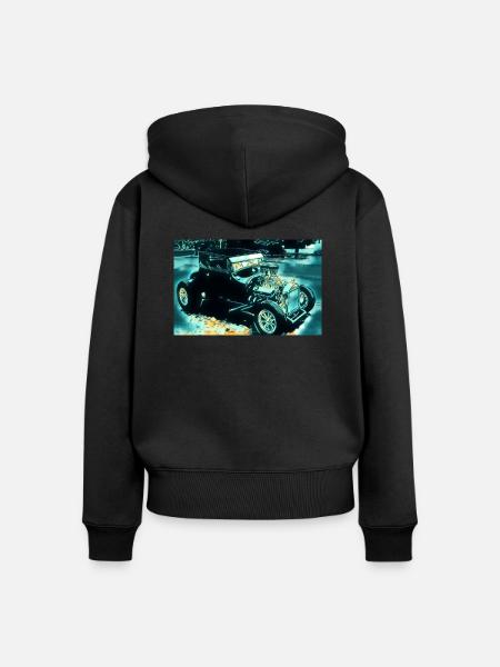 Auto - Frauen Premium Bio Zip Hoodie - Schwarz