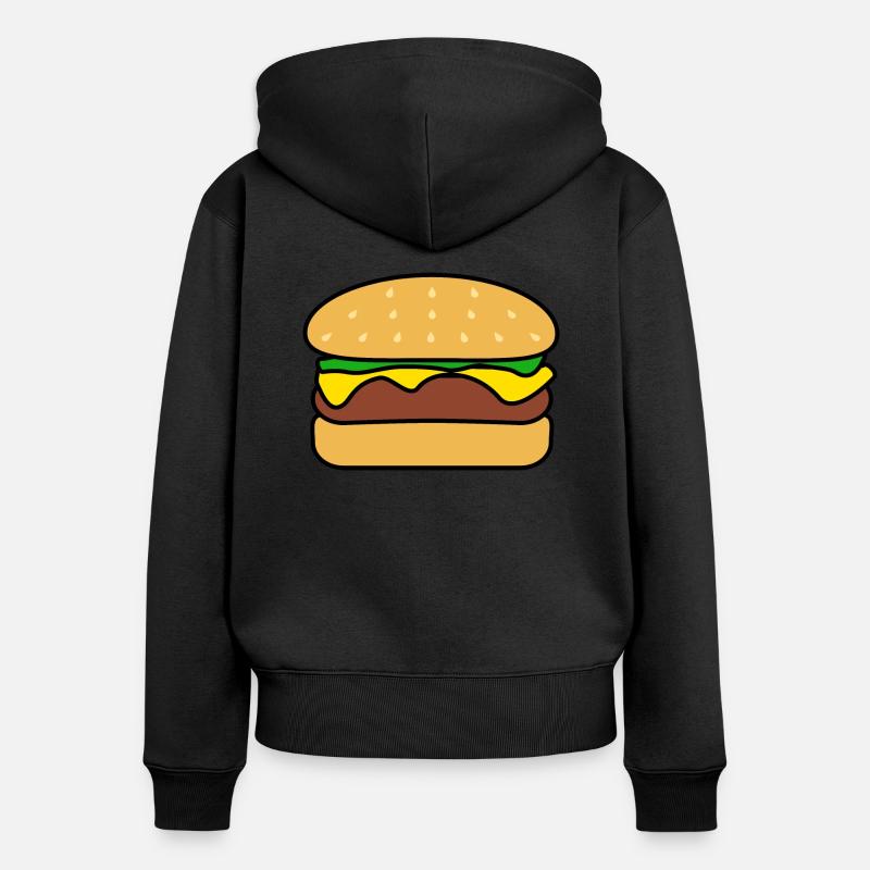 Burger - Sweat à capuche zippé Premium bio Femme - noir