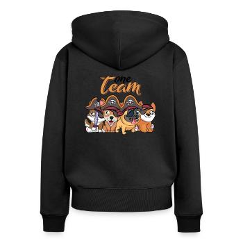 team family dog pirate work colleagues pet - Women's Premium Organic Zip Hoodie - black - Back - Julia (174cm)