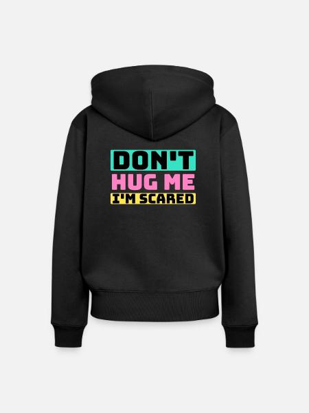 Umarme mich nicht - Frauen Premium Bio Zip Hoodie - Schwarz