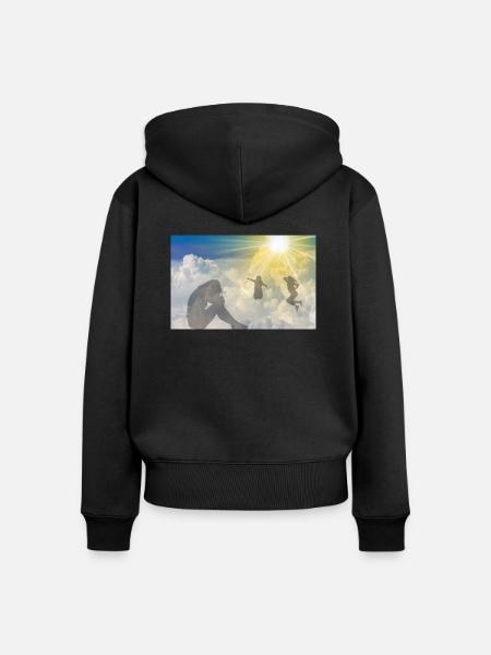 Himmlische Schatten - Frauen Premium Bio Zip Hoodie - Schwarz