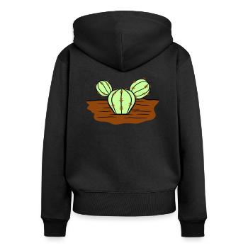 Kaktus Stacheln Wüste Kakteengewächs Cool Kakteen - Frauen Premium Bio Zip Hoodie - Schwarz - Hinten - Julia (174cm)