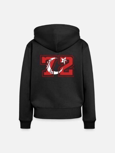 72 - Frauen Premium Bio Zip Hoodie - Schwarz