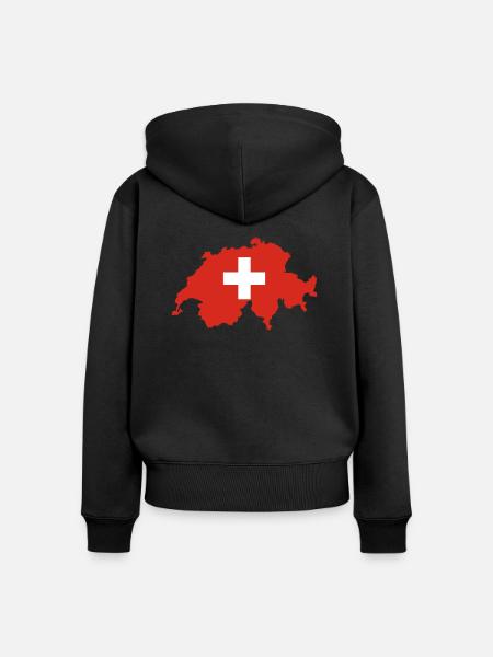 Schweiz - Frauen Premium Bio Zip Hoodie - Schwarz