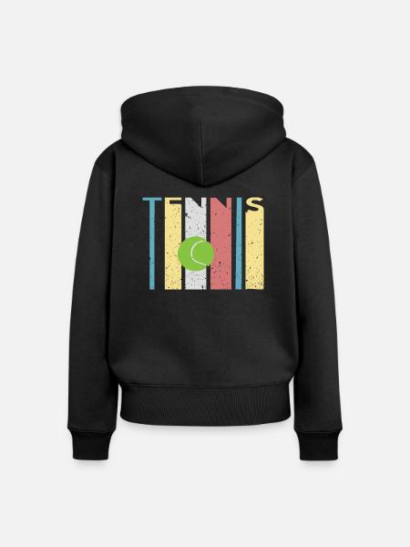Tennis - Frauen Premium Bio Zip Hoodie - Schwarz