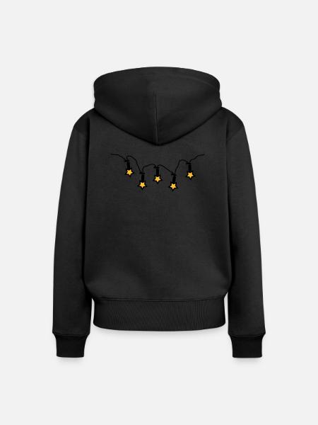 Lichterkette - V2 - Frauen Premium Bio Zip Hoodie - Schwarz