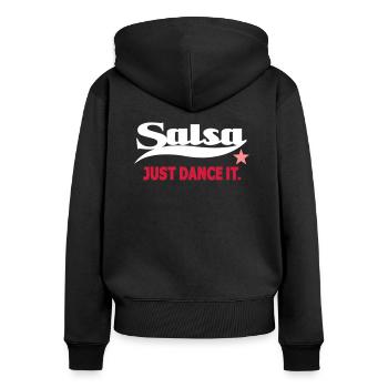 Salsa Just Dance It - Salsa Dance Shirt - Frauen Premium Bio Zip Hoodie - Schwarz - Hinten - Julia (174cm)