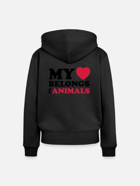 MHBT ANIMALS - Frauen Premium Bio Zip Hoodie - Schwarz