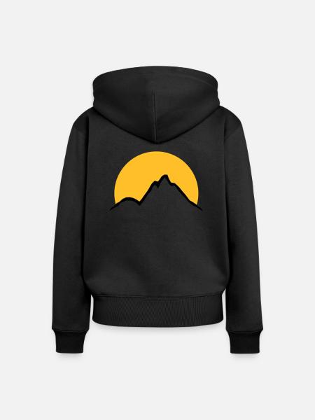 Schöne Berge Sonne - Frauen Premium Bio Zip Hoodie - Schwarz