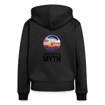 Gravity is a Myth - Gravitation ist ein Mythos - Women's Premium Organic Zip Hoodie - black - Back - Julia (174cm)