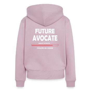 Zukünftiger Anwalt - Frauen Premium Bio Zip Hoodie - Altrosa - Hinten - Julia (174cm)
