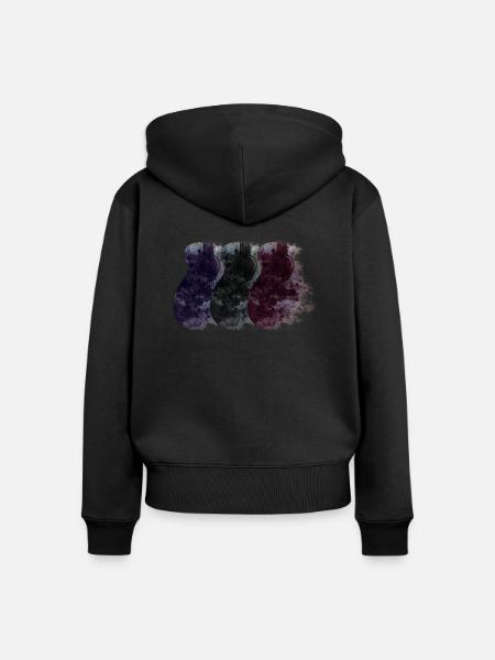 Gitarren - Frauen Premium Bio Zip Hoodie - Schwarz