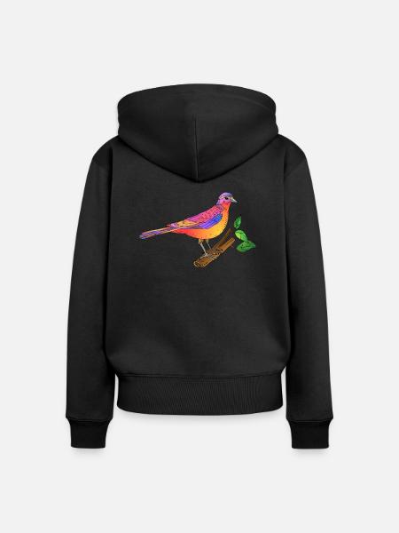 Vogel - Frauen Premium Bio Zip Hoodie - Schwarz