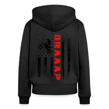 Braaap Graphic Dirt Biker Motorcycle Enduro Motocr - Frauen Premium Bio Zip Hoodie - Schwarz - Hinten - Julia (174cm)