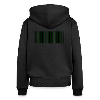 code-barres - Sweat à capuche zippé Premium bio Femme - noir - Dos - Julia (174cm)