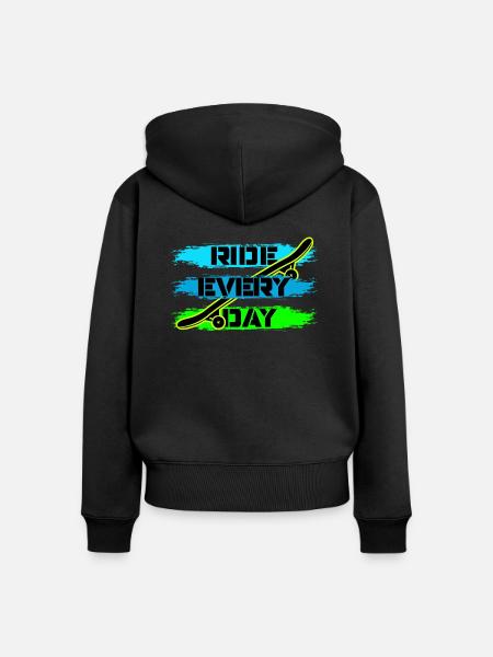 Skate - Frauen Premium Bio Zip Hoodie - Schwarz