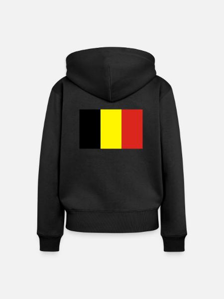 Belgien - Frauen Premium Bio Zip Hoodie - Schwarz