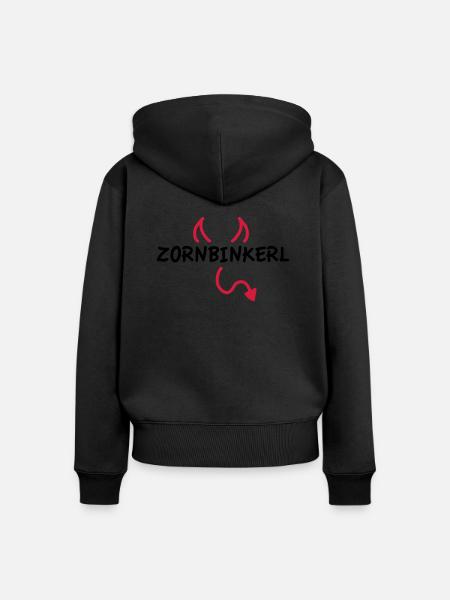 Zornbinkerl - Frauen Premium Bio Zip Hoodie - Schwarz
