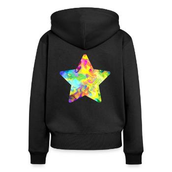 star - Women's Premium Organic Zip Hoodie - black - Back - Julia (174cm)