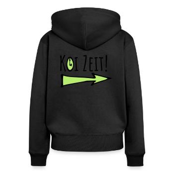 temps de koi - pas de temps souabe - Sweat à capuche zippé Premium bio Femme - noir - Dos - Julia (174cm)
