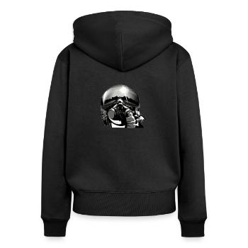 Pilote - Sweat à capuche zippé Premium bio Femme - noir - Dos - Julia (174cm)