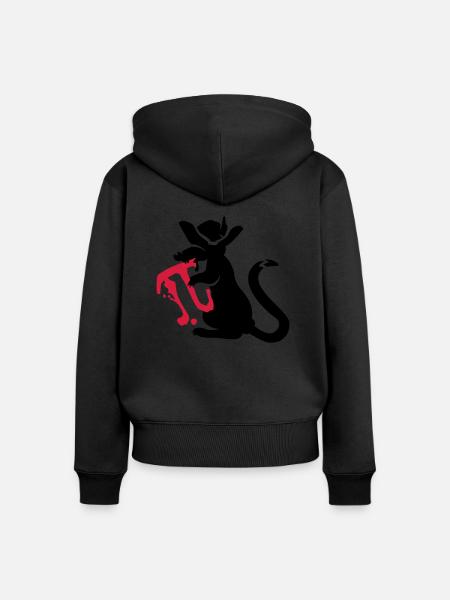 pi-rat / Pi-Ratte (e, 2c) - Frauen Premium Bio Zip Hoodie - Schwarz
