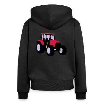 Tractor - Women's Premium Organic Zip Hoodie - black - Back - Julia (174cm)