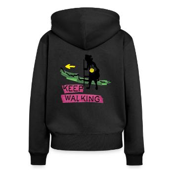 Keep walking buen camino - Women's Premium Organic Zip Hoodie - black - Back - Julia (174cm)