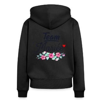 team mariée evjf team bride evjf accessoire - Sweat à capuche zippé Premium bio Femme - noir - Dos - Julia (174cm)