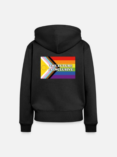 DIE ZUKUNFT IST INKLUSIV - Frauen Premium Bio Zip Hoodie - Schwarz
