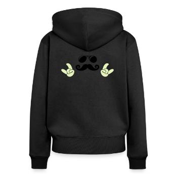 Cool Face - Women's Premium Organic Zip Hoodie - black - Back - Julia (174cm)
