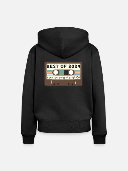 Das Beste aus 2024 - Frauen Premium Bio Zip Hoodie - Schwarz