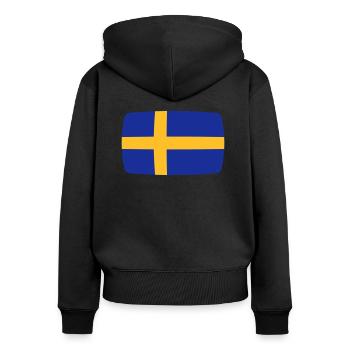 Schweden Fahne Schweden Flagge Sverige schwedisch - Frauen Premium Bio Zip Hoodie - Schwarz - Hinten - Julia (174cm)