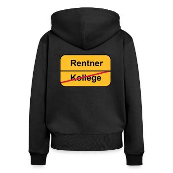 Pensionierung - Frauen Premium Bio Zip Hoodie - Schwarz - Hinten - Julia (174cm)