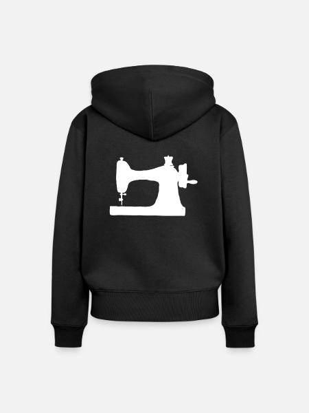 Nähmaschine - Frauen Premium Bio Zip Hoodie - Schwarz