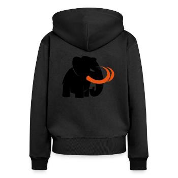Böses Mammut - Frauen Premium Bio Zip Hoodie - Schwarz - Hinten - Julia (174cm)