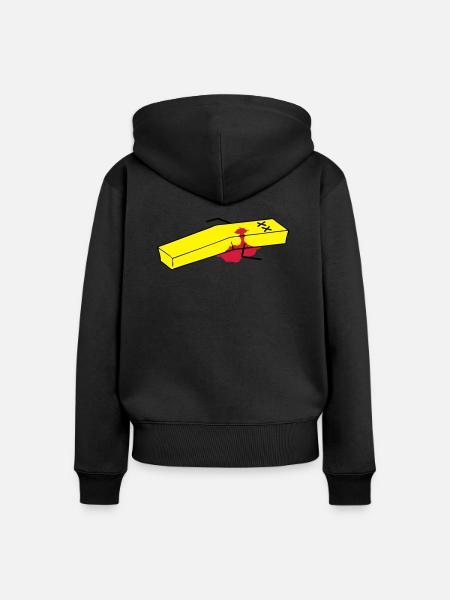 Pommes - Frauen Premium Bio Zip Hoodie - Schwarz