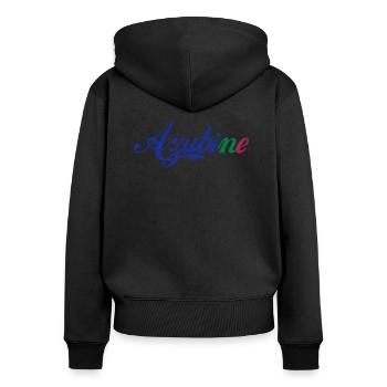 Azubine - Women's Premium Organic Zip Hoodie - black - Back - Julia (174cm)
