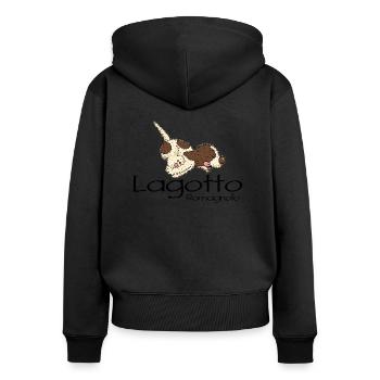 Pinocomic4 1 - Sweat à capuche zippé Premium bio Femme - noir - Dos - Julia (174cm)