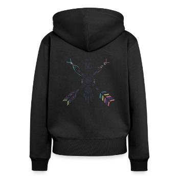 Traumfänger, Dreamcatcher, Traum, Dream - Frauen Premium Bio Zip Hoodie - Schwarz - Hinten - Julia (174cm)
