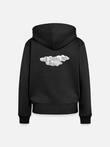 Wolken - Frauen Premium Bio Zip Hoodie - Schwarz