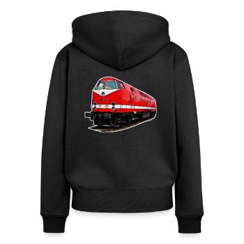 Diesellok BR 229 - Frauen Premium Bio Zip Hoodie - Schwarz - Hinten - Julia (174cm)
