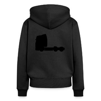 LKW TIR Truck Lastwagen Auto car Sattelschlepper - Frauen Premium Bio Zip Hoodie - Schwarz - Hinten - Julia (174cm)