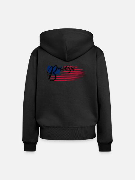 Brooklyn - Frauen Premium Bio Zip Hoodie - Schwarz